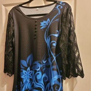 Black and Royal Blue Tunic